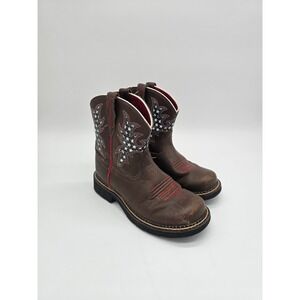 Children Ariats Size 2 Western Cowboy Boots American Flag Star Embroidery